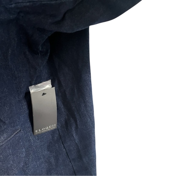 NEW Eloquii Denim Blazer Dark Wash Double Breasted Womens Plus Size 24 - Picture 4 of 8